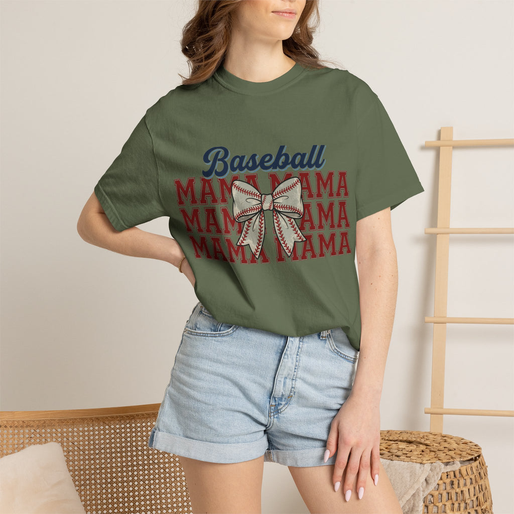 Baseball Mama Three Row Shirt, Varsity Repeat Mama Tee, Baseball Bow Mom Shirt, Little League Gift