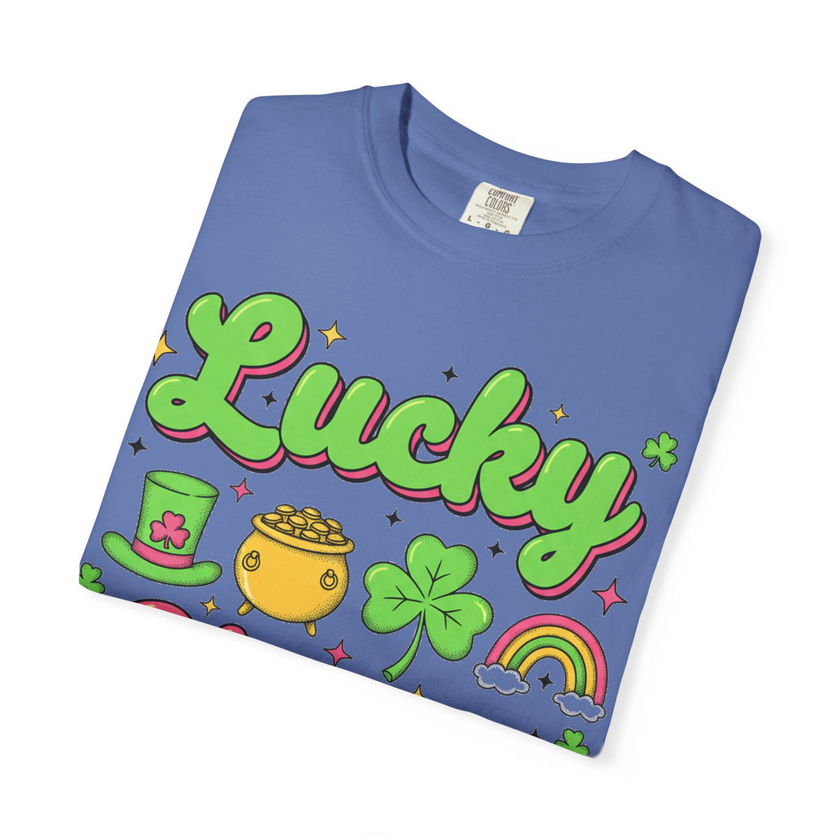 Lucky Charm Pink Shirt, Groovy St Patricks Day Tee, Rainbow Clover Shirt, Irish Gift