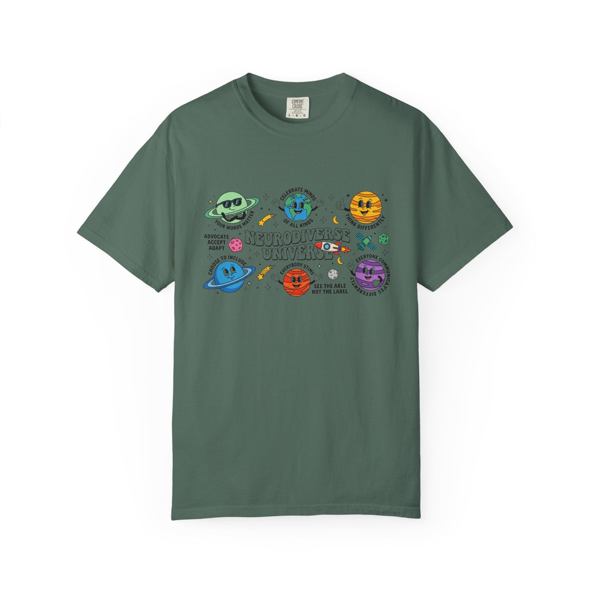 Neurodiverse Universe Wide Shirt, Autism Acceptance Planets Tee, Inclusion Teacher Shirt, SPED Gift