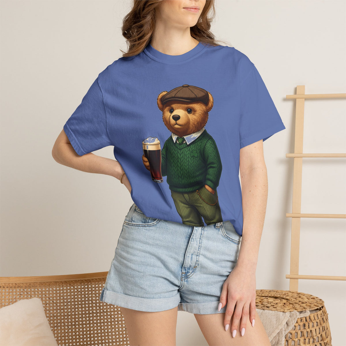 Irish Teddy Bear Pint Shirt, Shamrock Sweater Bear Tee, St Patricks Day Pub Shirt, Irish Gift