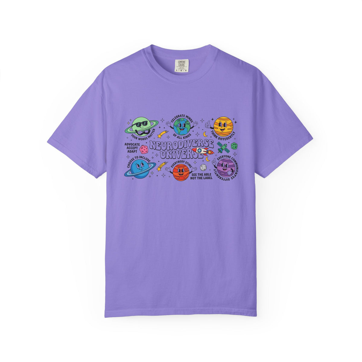 Neurodiverse Universe Wide Shirt, Autism Acceptance Planets Tee, Inclusion Teacher Shirt, SPED Gift
