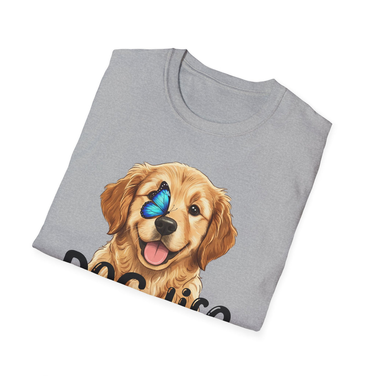 Dog Life T-Shirt – Golden Retriever with Butterfly Graphic