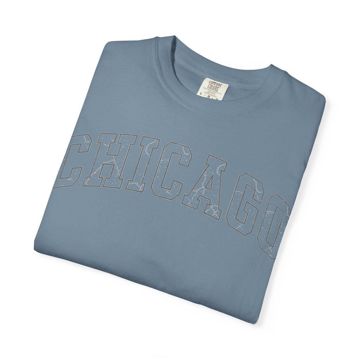 Chicago Outline Varsity Shirt, Minimal Distressed Chicago Tee, Windy City Shirt, Chicago Gift
