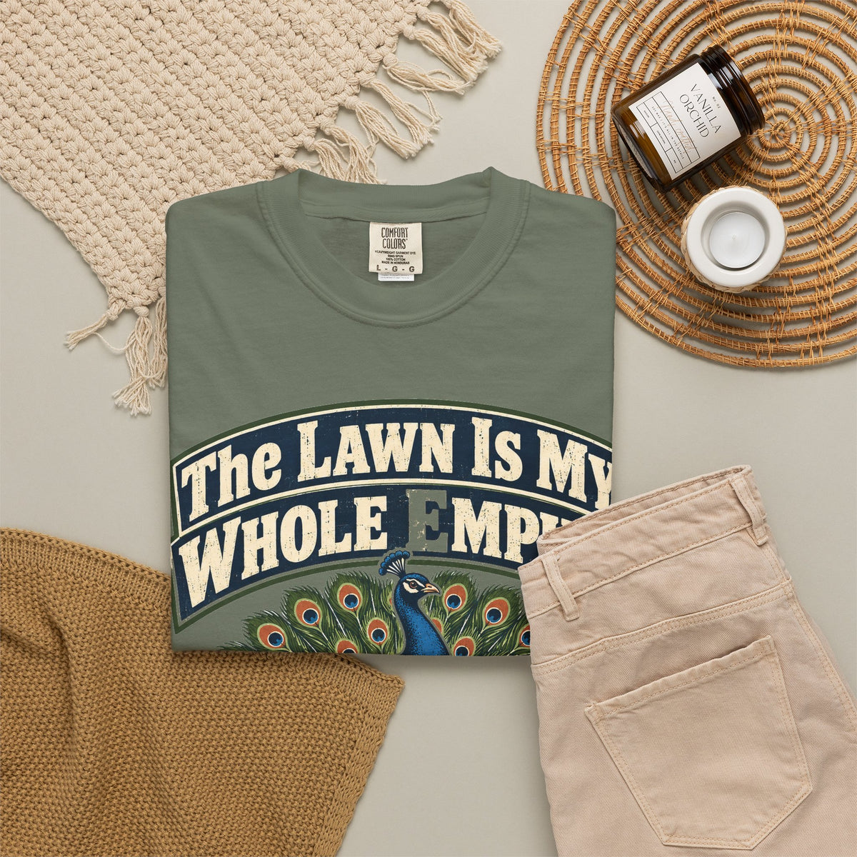 Funny Retirement Shirt The Lawn Is My Whole Empire Elk Shirt, Retirement Gift For Men Women, Lawn Mowing Humor Comfort Colors Shirt