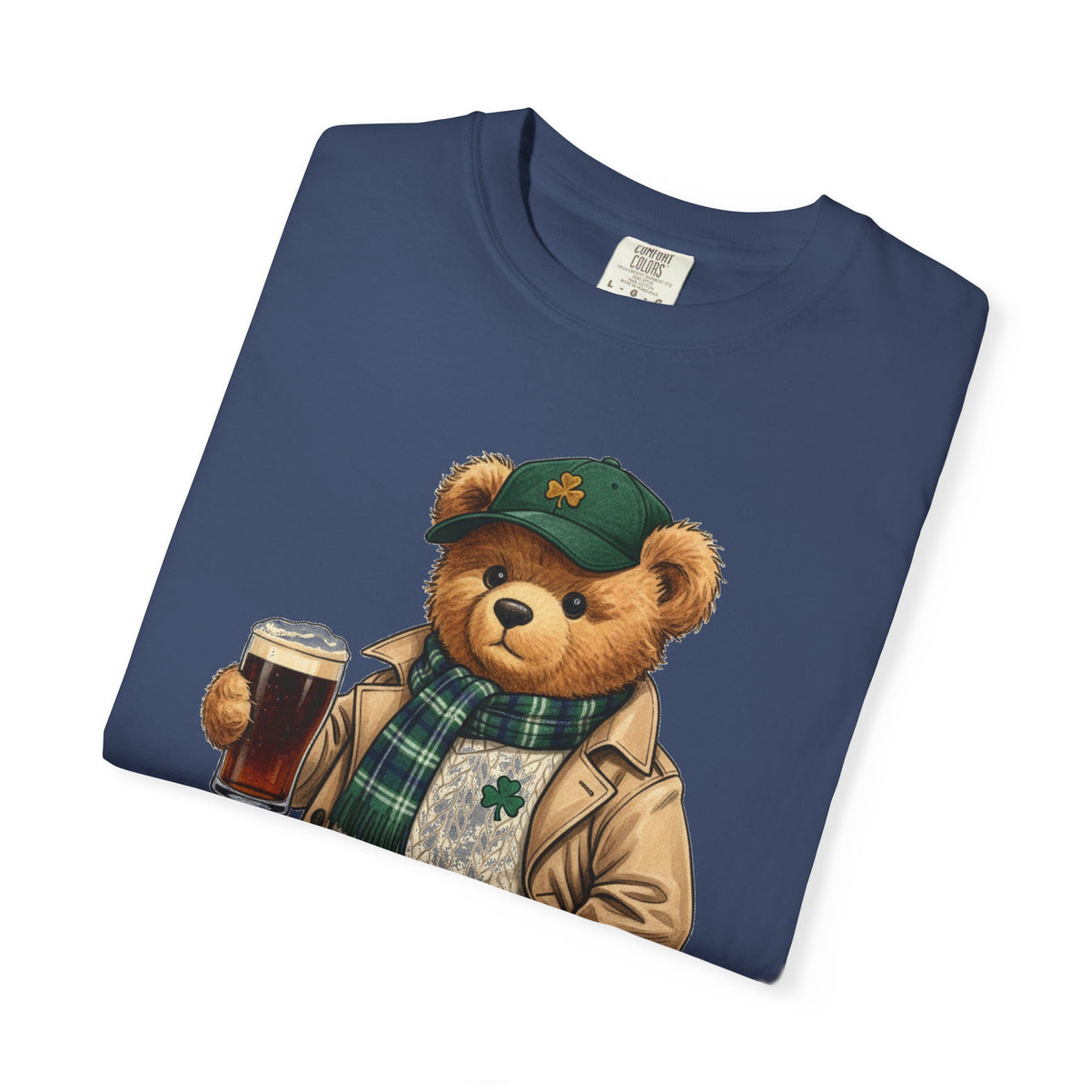 Irish Teddy Bear Trench Coat Shirt, Flat Cap Bear Stout Pint Tee, St Patricks Day Shirt, Irish Gift