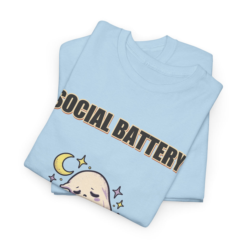 Social Battery 2% & Thriving – Moon Ghost T-Shirt