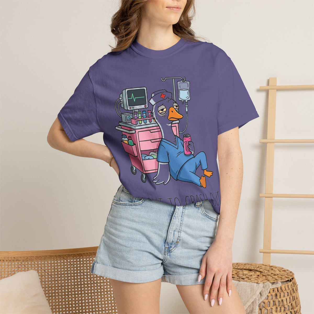 I'm About To Crash Out Shirt, Funny Night Shift Goose Nurse Tee, Burnt Out RN Shirt, Nurse Gift