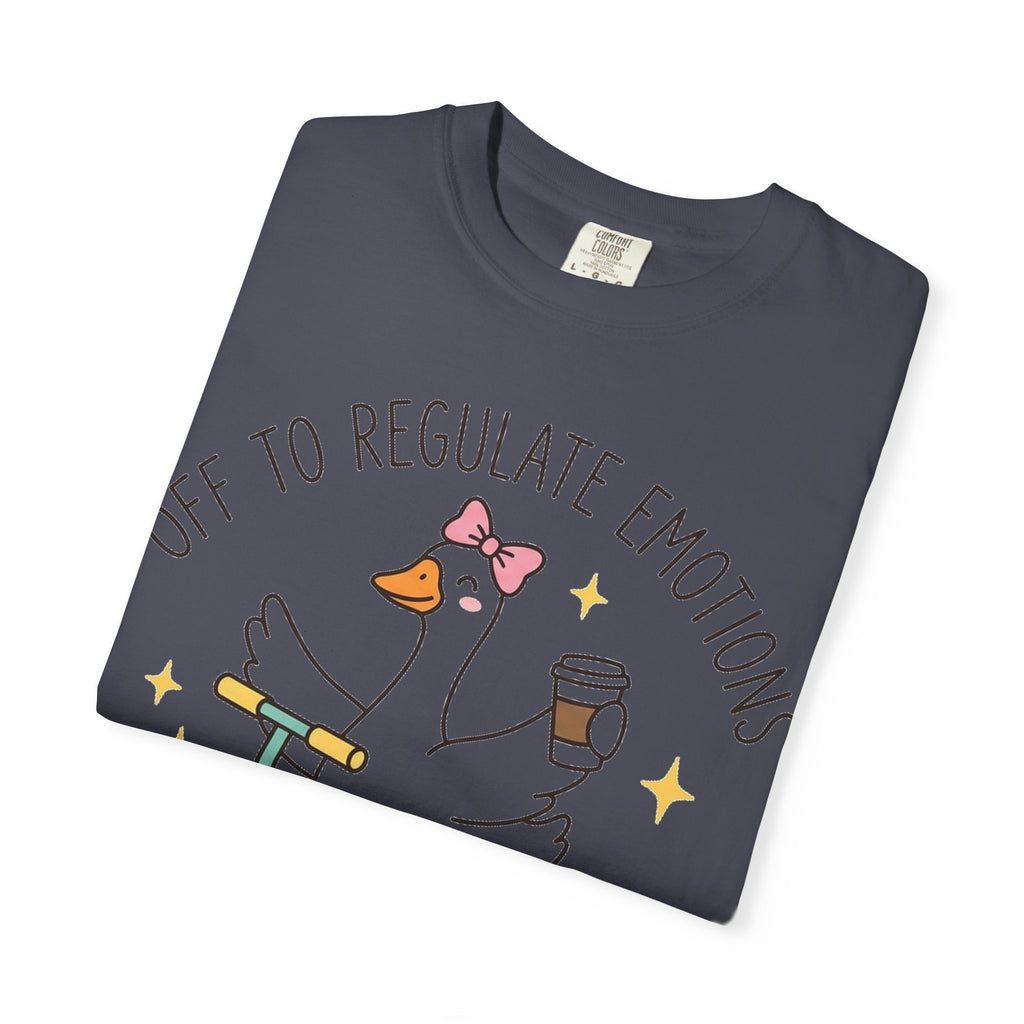 Off To Regulate Emotions Shirt, Funny Therapy Goose Scooter Tee, Mental Health Humor Shirt, Therapist Gift