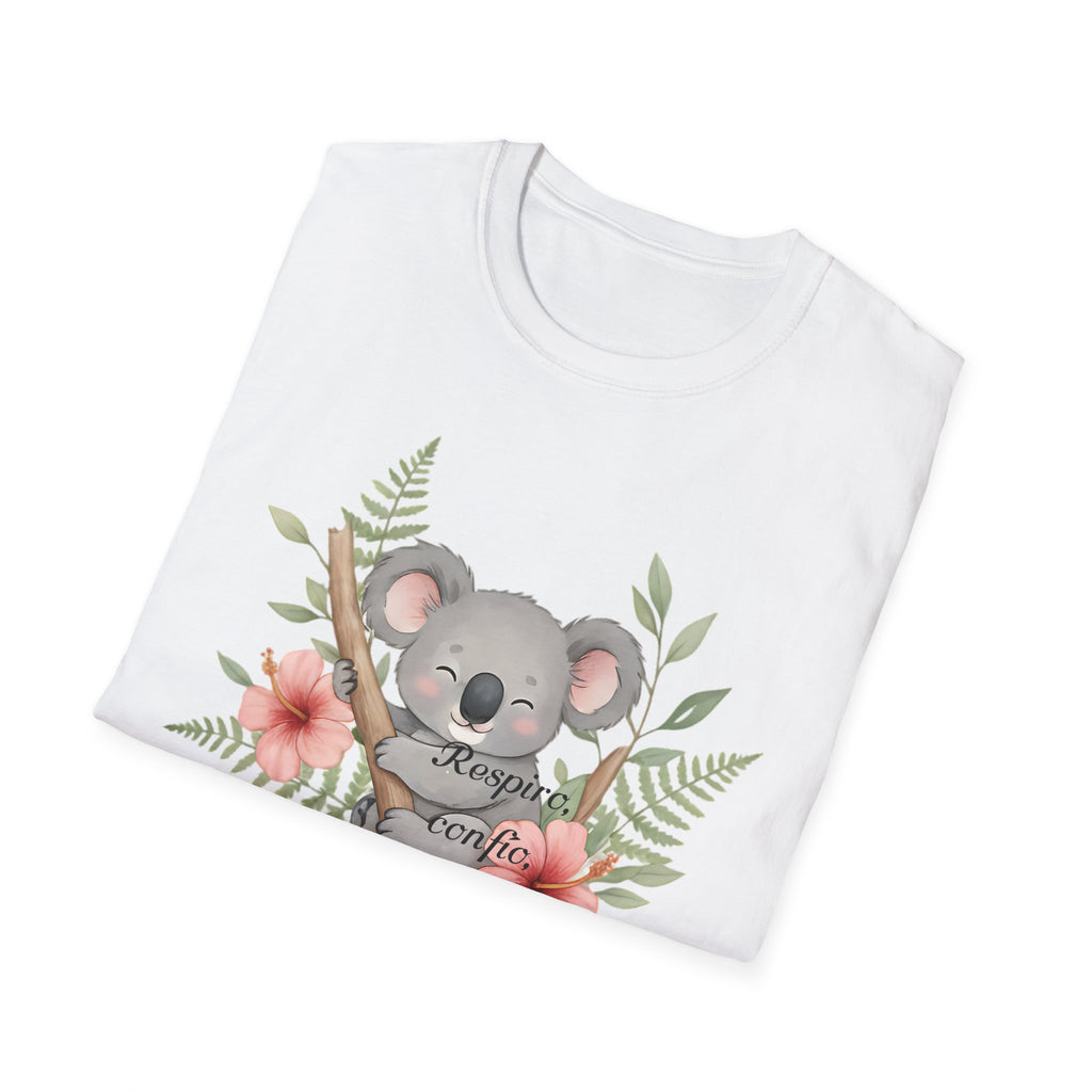 Koala Floral T-Shirt — Cute 'Koala' Design with Watercolor Flowers