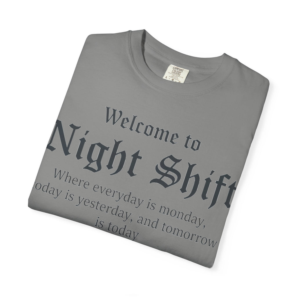 Welcome To Night Shift Light Shirt, Elegant Blackletter Nurse Tee, Night Shift Gift Shirt, RN Humor