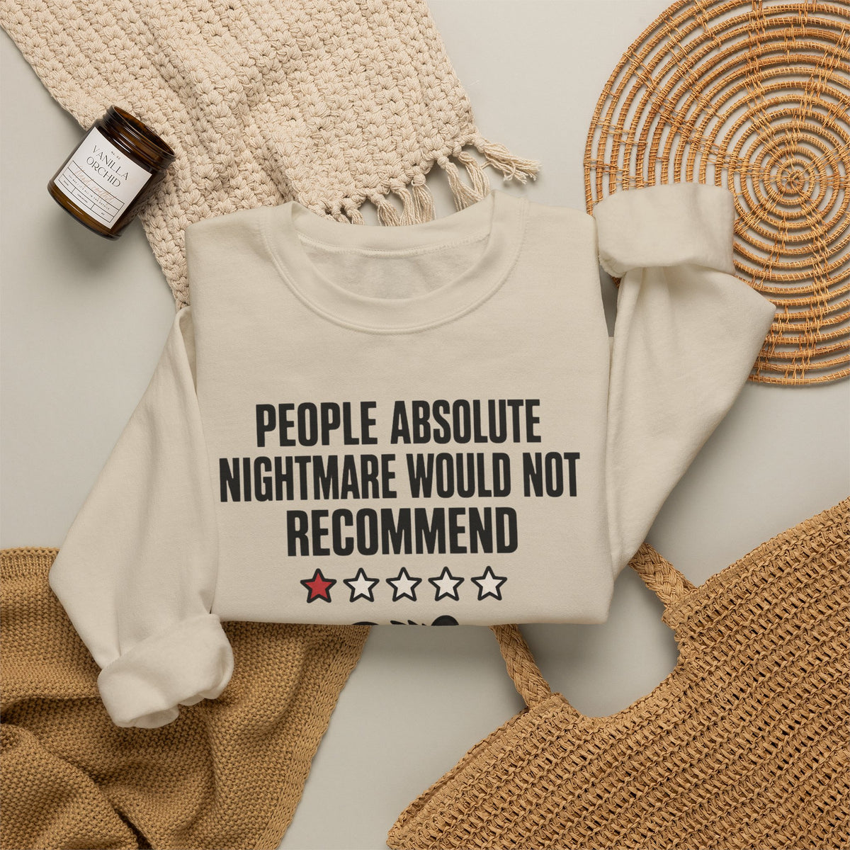 Introvert Sweatshirts For Men People Absolute Nightmare Would Not Recommend | Funny Introvert Sweatshirt | Sarcastic Quote Sweatshirt | Gift