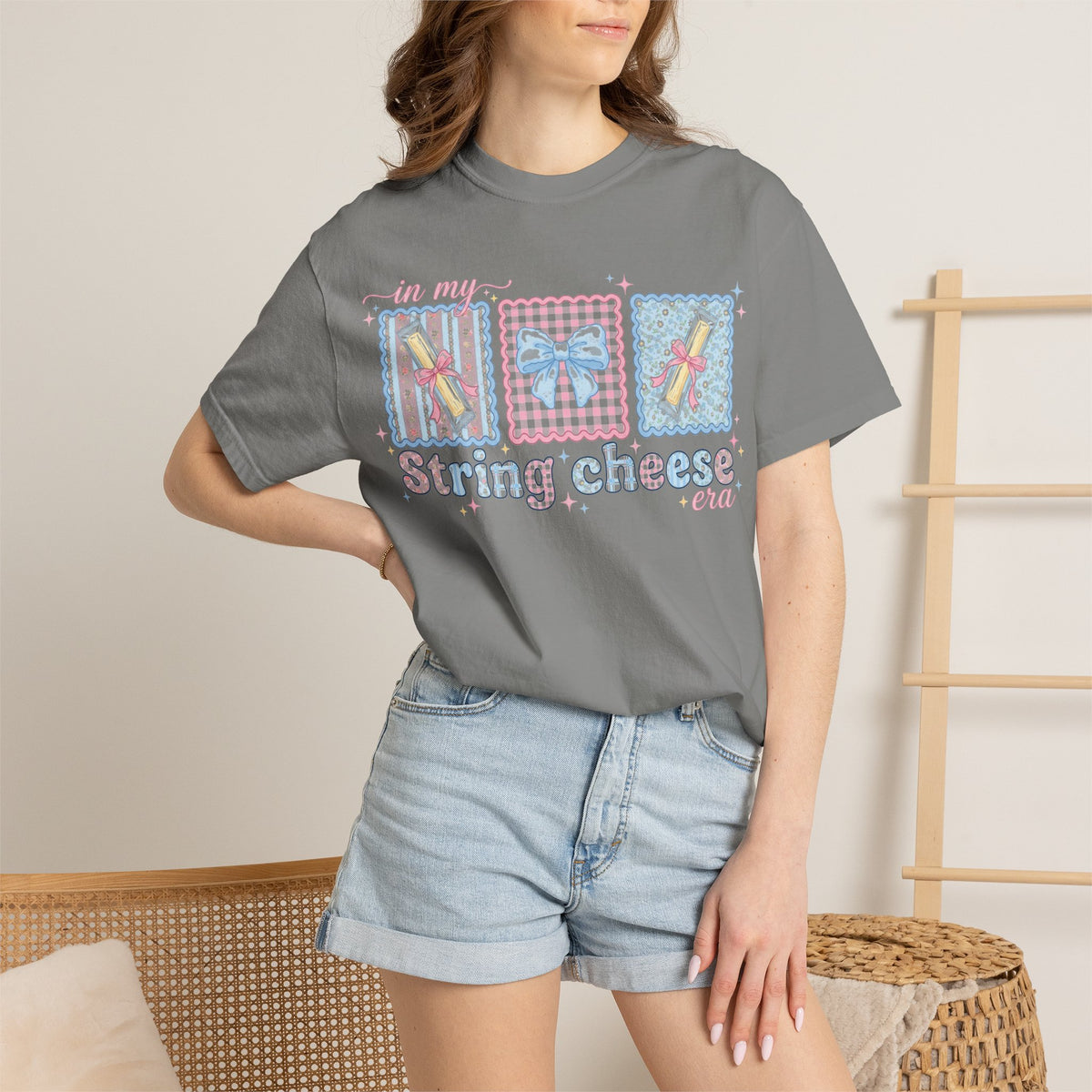 In My String Cheese Era Shirt, Coquette Bow Snack Tee, Funny Girl Dinner Shirt, Cute Gift