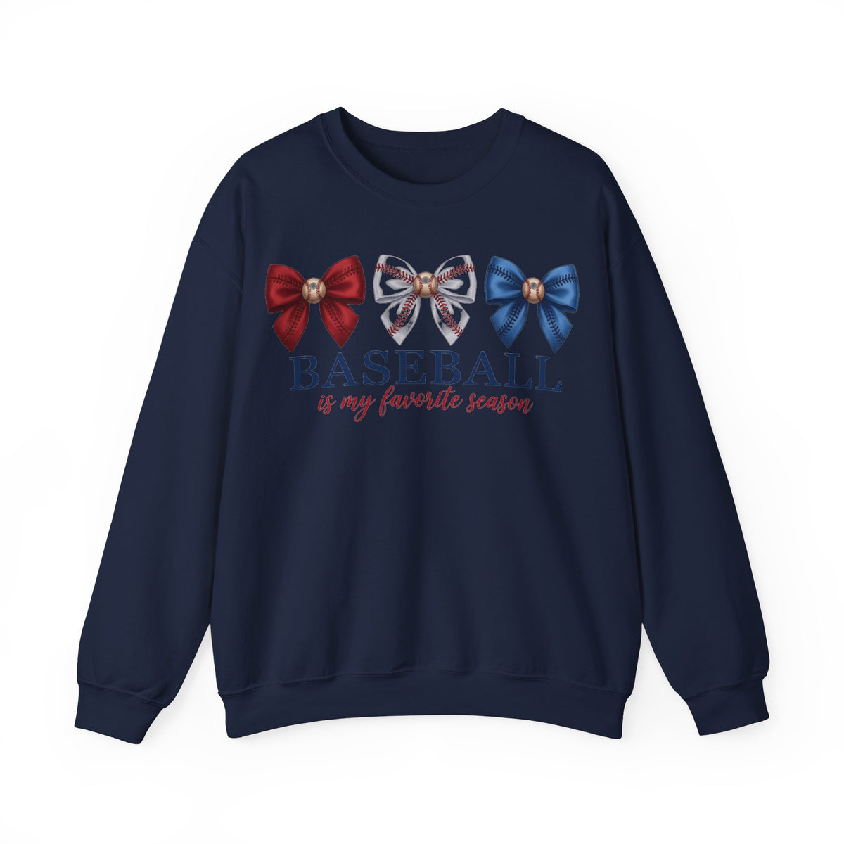 Baseball Is My Favorite Season Sweatshirt, Coquette Baseball Bows Sweatshirt, Baseball Mom Sweatshirt, Game Day Sweatshirt, Softball Mom Gif