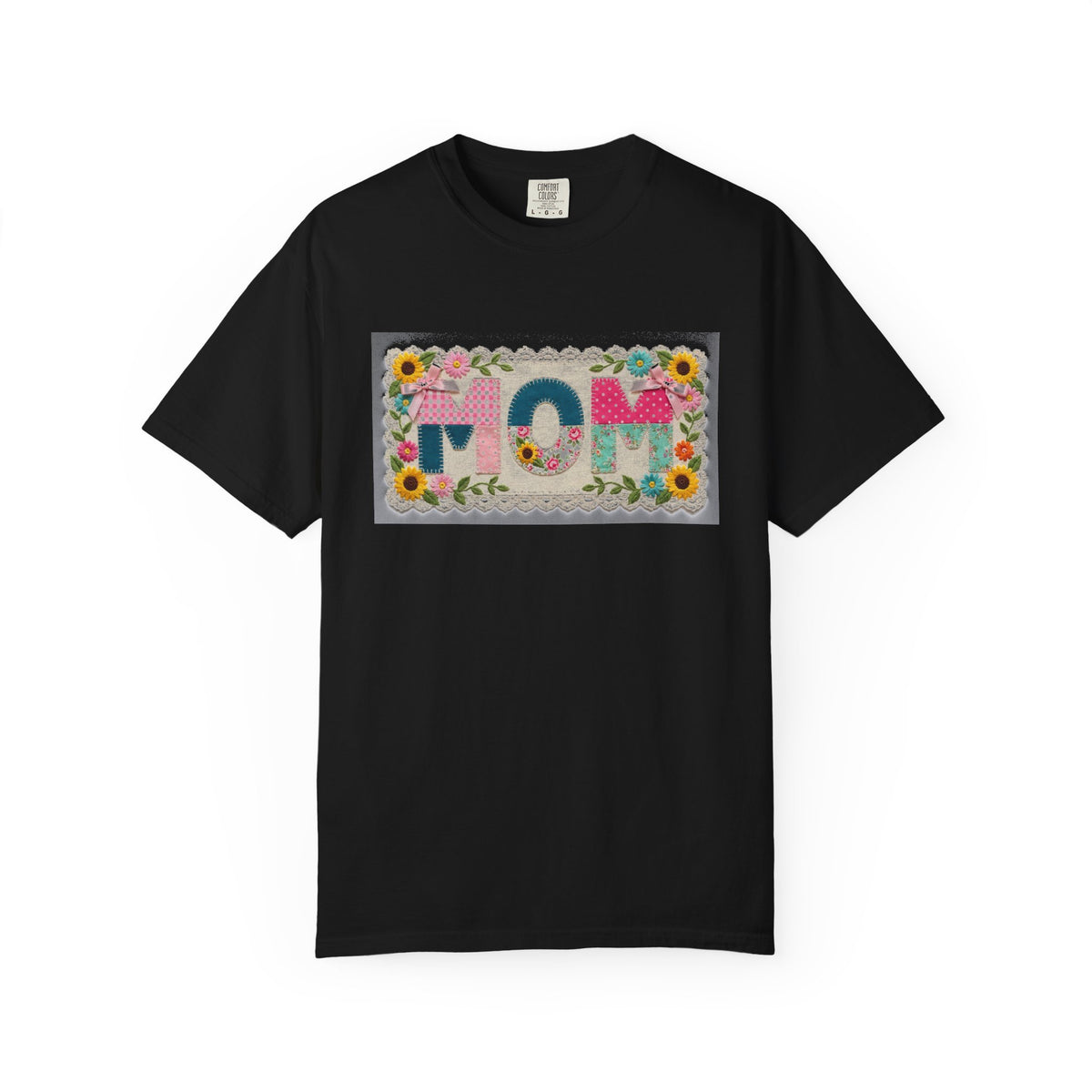 Mom Floral Applique Shirt, Faux Embroidery Sunflower MOM Tee, Mothers Day Shirt, Mom Gift