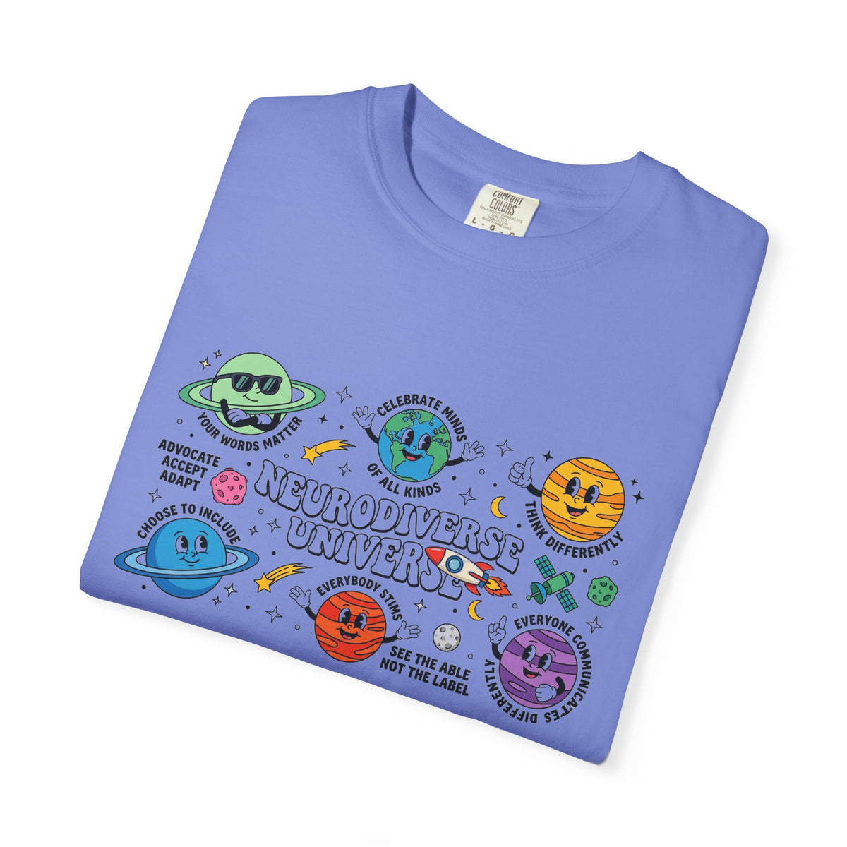 Neurodiverse Universe Wide Shirt, Autism Acceptance Planets Tee, Inclusion Teacher Shirt, SPED Gift