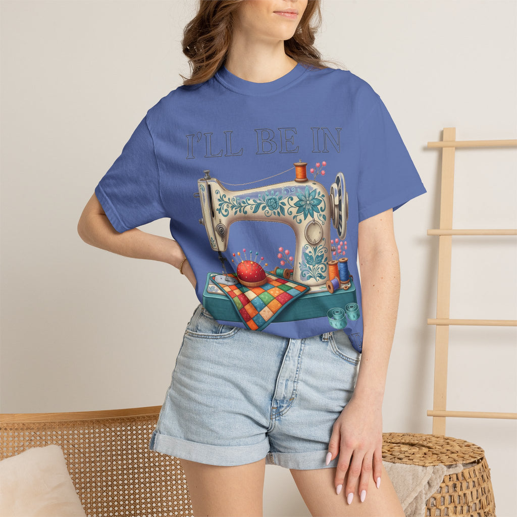 I'll Be In My Office Cream Sewing Machine Shirt, Quilter Humor Tee, Vintage Seamstress Shirt, Sewing Gift