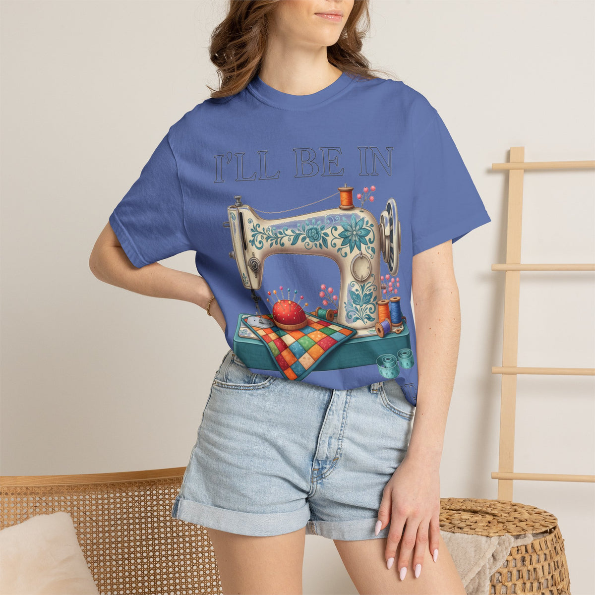 I'll Be In My Office Cream Sewing Machine Shirt, Quilter Humor Tee, Vintage Seamstress Shirt, Sewing Gift