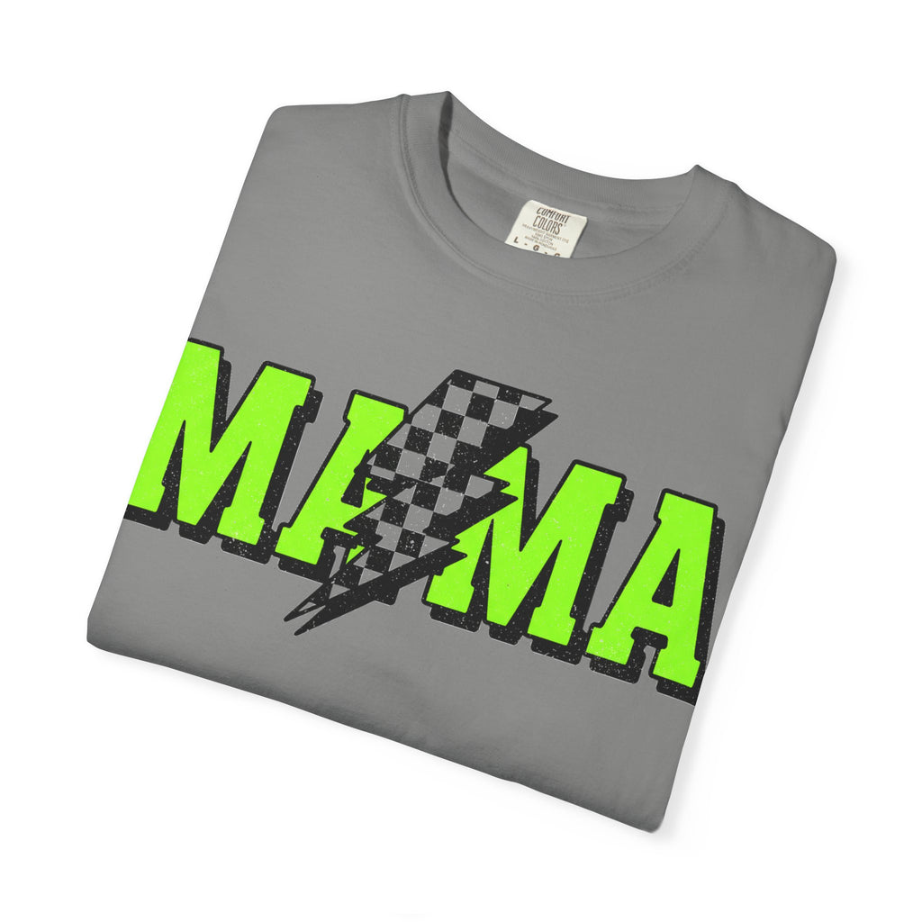 Mama Checkered Bolt Shirt, Green Lightning Mom Tee, Edgy Mama Shirt, Mothers Day Gift