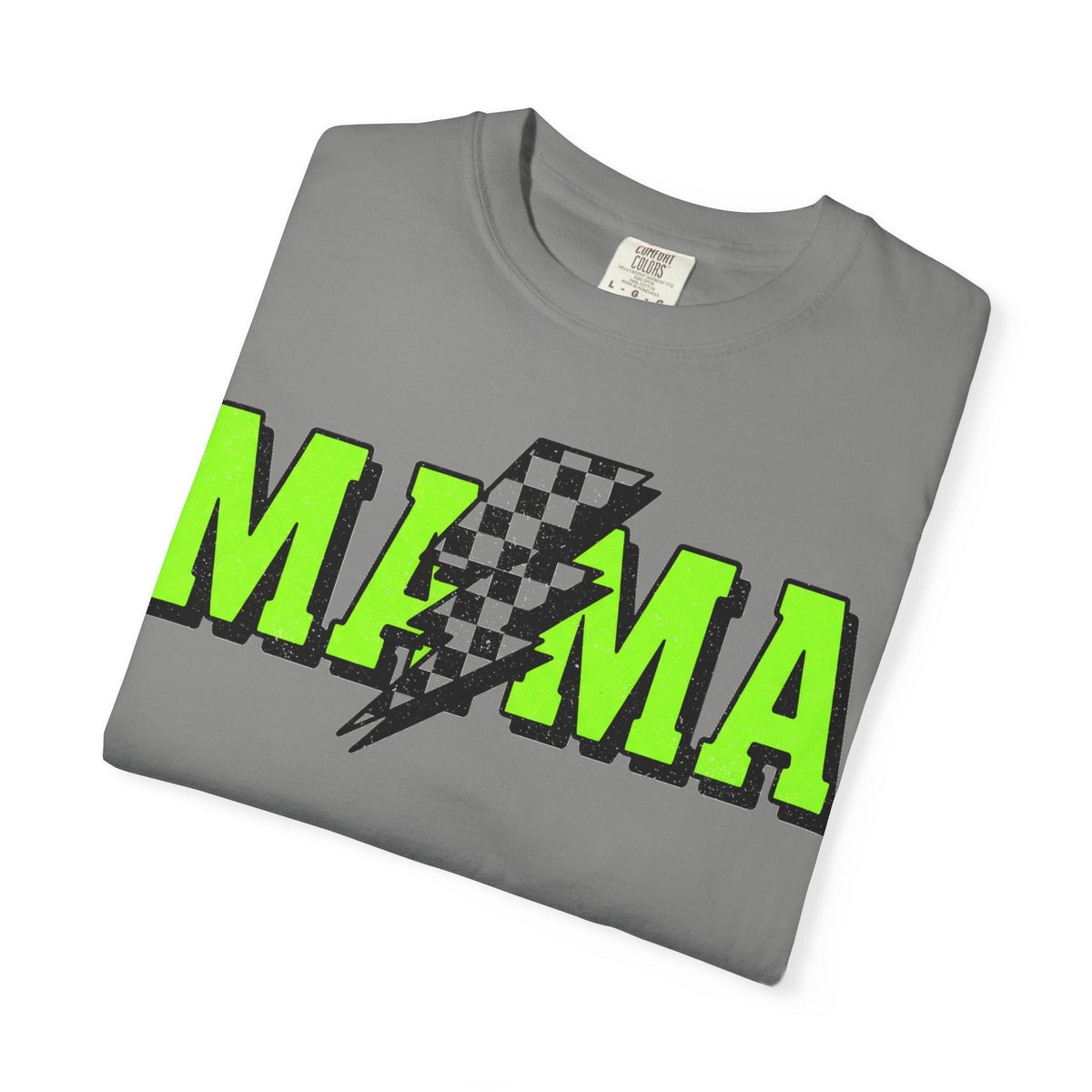 Mama Checkered Bolt Shirt, Green Lightning Mom Tee, Edgy Mama Shirt, Mothers Day Gift
