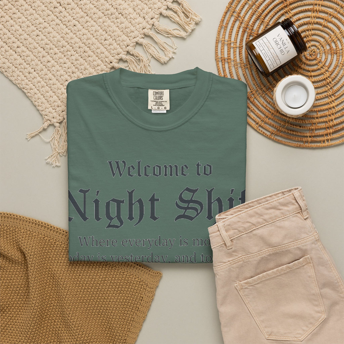 Welcome To Night Shift Light Shirt, Elegant Blackletter Nurse Tee, Night Shift Gift Shirt, RN Humor