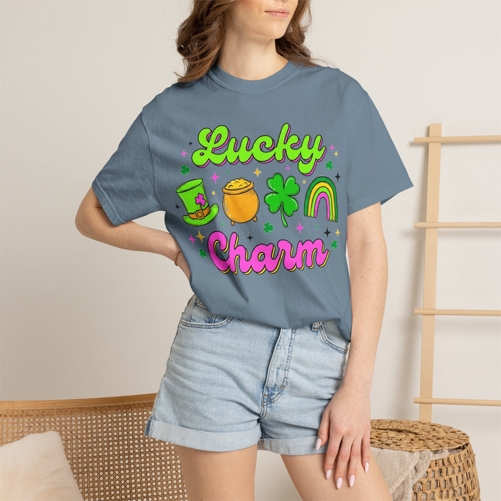 Lucky Charm Shirt, Retro St Patricks Day Doodle Tee, Pot Of Gold Rainbow Shirt, Irish Gift