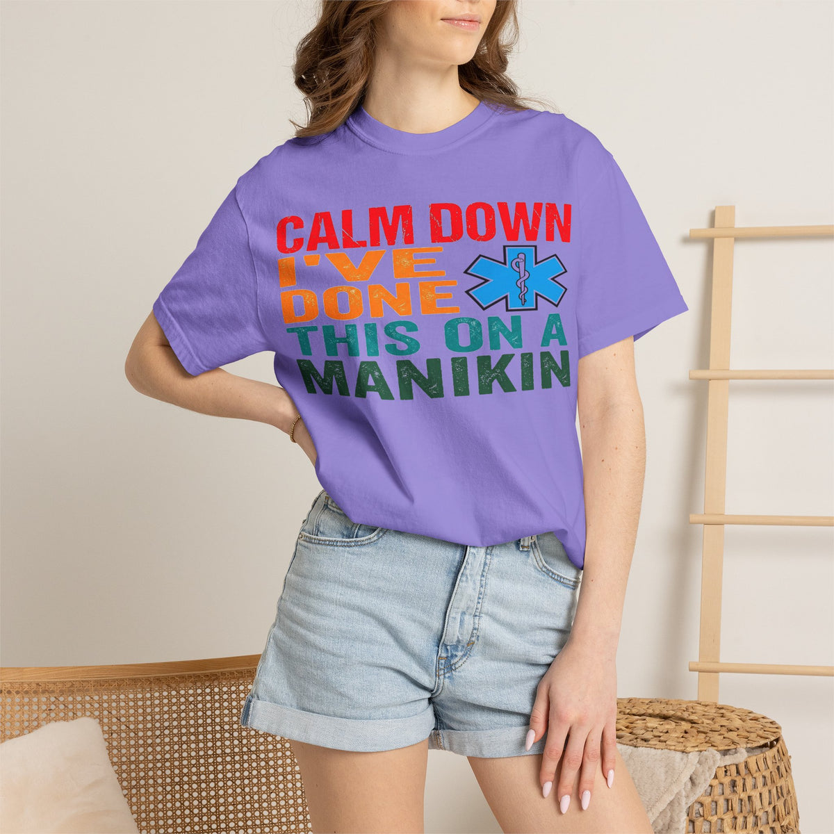Calm Down I've Done This On A Manikin Bold Shirt, Funny EMT Tee, Nursing Student Humor Shirt, EMS Gift