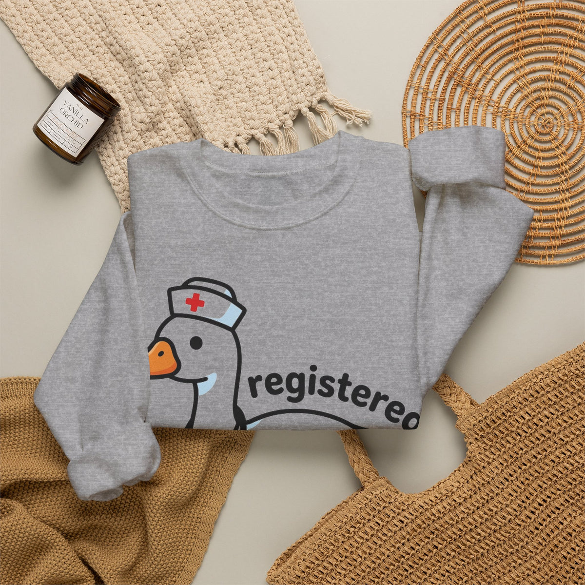 Registered Silly Goose Nurse Sweatshirt, Kawaii Goose Nurse Sweatshirt, Funny Nurse Gift, Cute RN Sweatshirt, Nursing Student Graduation Gif