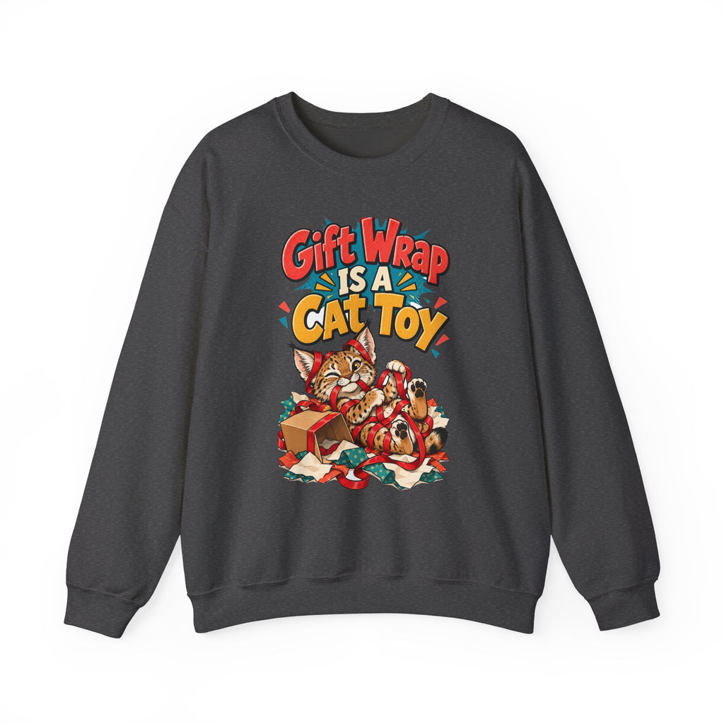 Funny Cat Mom Gift Gift Wrap Is A Cat Toy Sweatshirt, Cat Lover Humor Tee, Christmas Gift for Cat Dad Pet Parent Idea