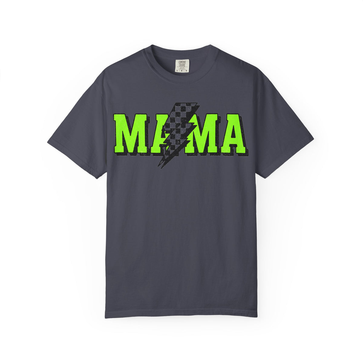 Mama Checkered Bolt Shirt, Green Lightning Mom Tee, Edgy Mama Shirt, Mothers Day Gift