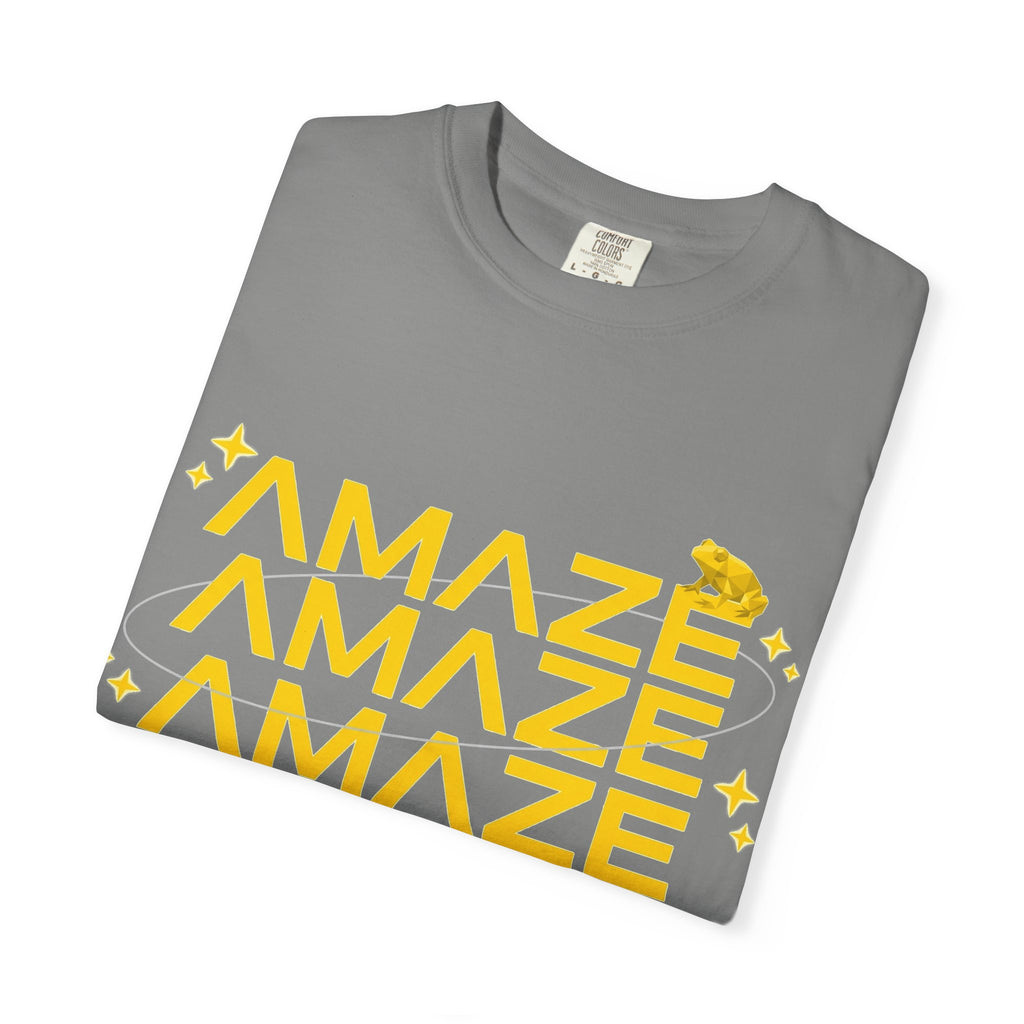 Amaze Amaze Amaze Shirt, Retro Stacked Type Tee, Tiny Frog Graphic Shirt, Funny Minimal Gift