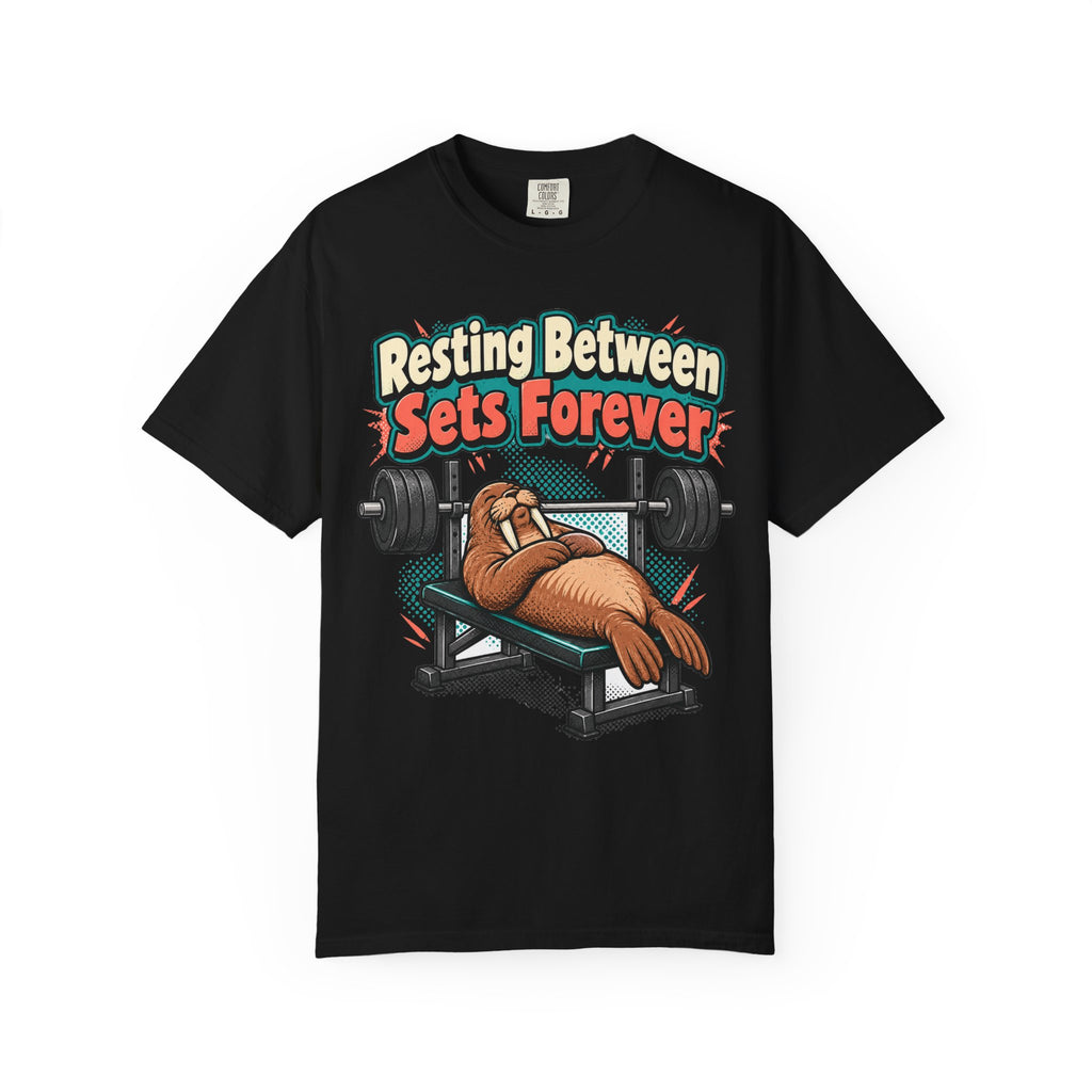 funny gym shirt Resting Between Sets Forever Shirt, Funny Lifting Graphic Shirt, Comfort Colors