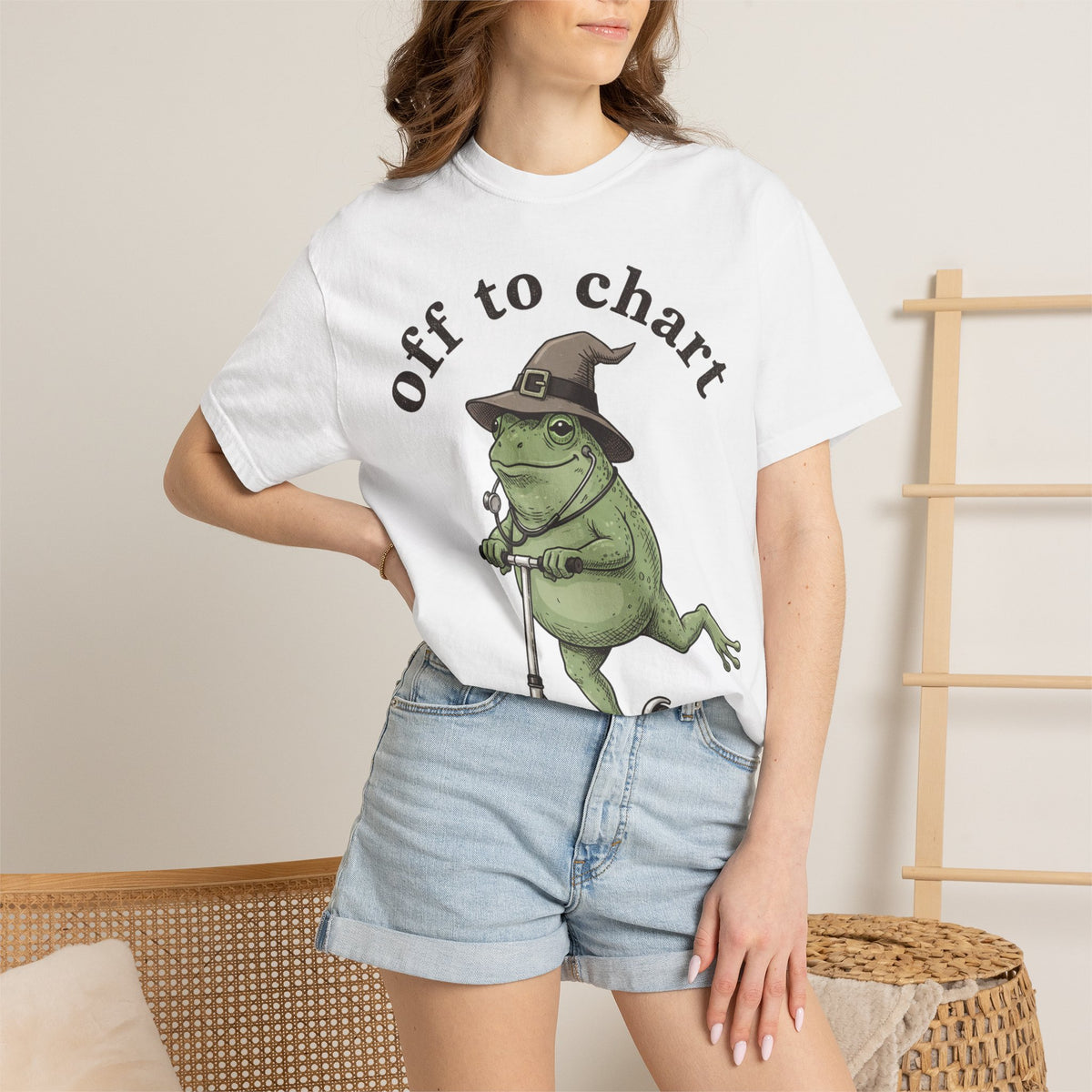 Off To Chart Shirt, Witch Hat Frog Nurse Scooter Tee, Funny Charting RN Shirt, Nurse Gift