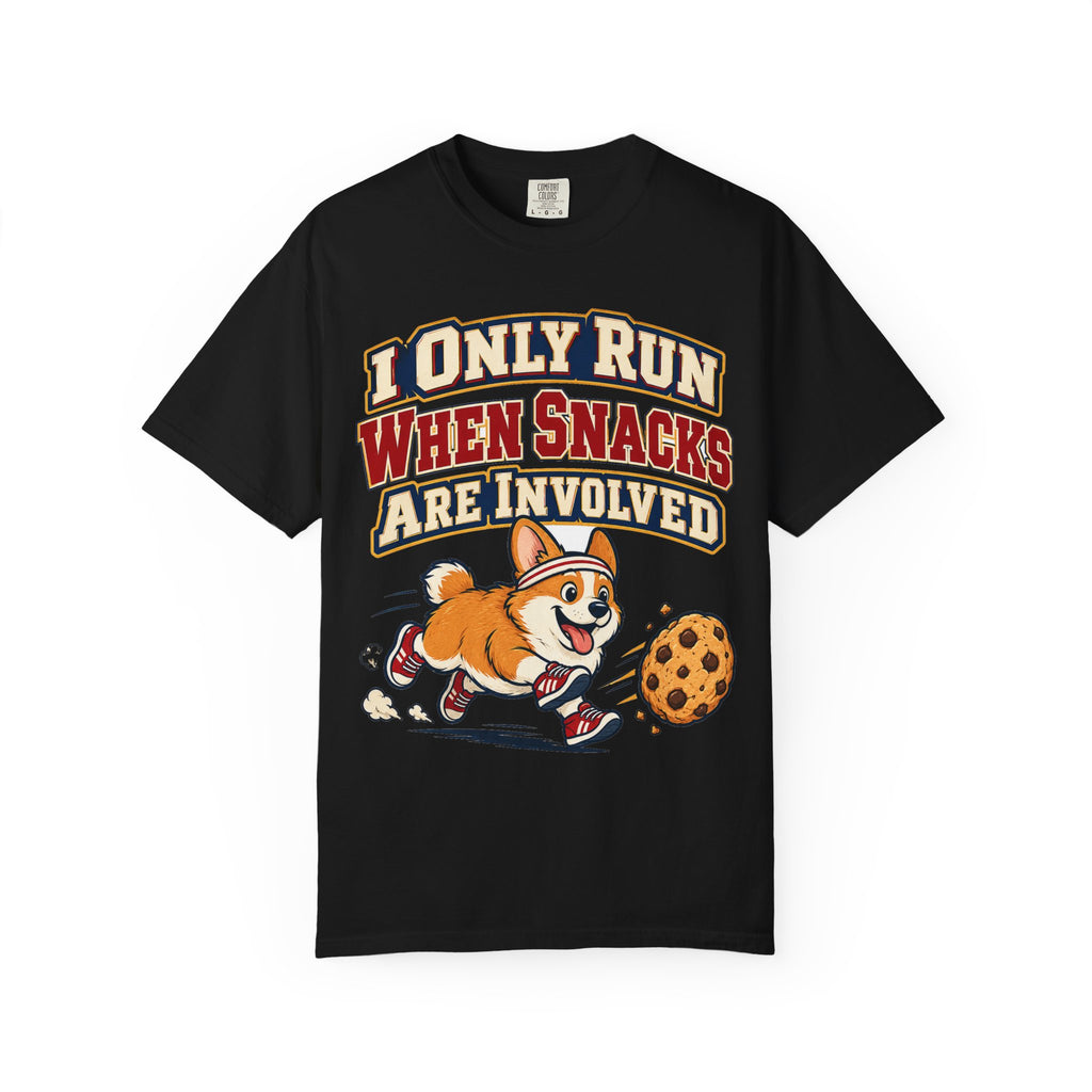 Funny Gym Shirt I Only Run When Snacks Are Involved Corgi Shirt, Funny Running Gift