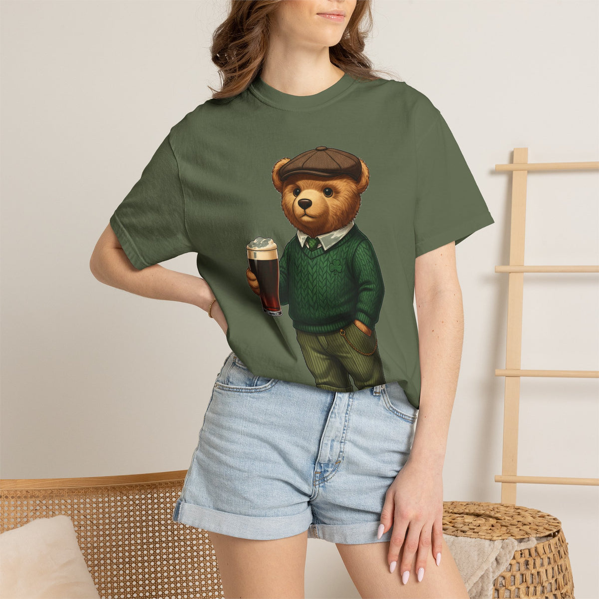 Irish Teddy Bear Pint Shirt, Shamrock Sweater Bear Tee, St Patricks Day Pub Shirt, Irish Gift