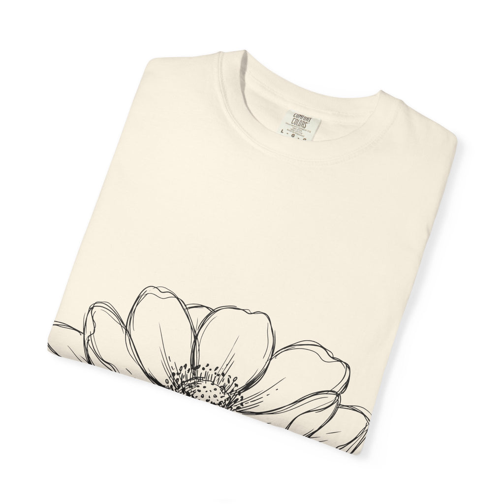 Anemone Flower Line Art Shirt, Minimal Botanical Drawing Tee, Single Bloom Shirt, Plant Lover Gift