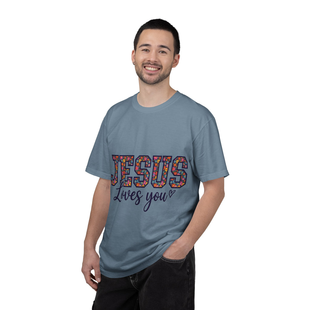 Jesus Loves You Shirt, Floral Varsity Christian Tee, Faith Statement Shirt, Church Gift