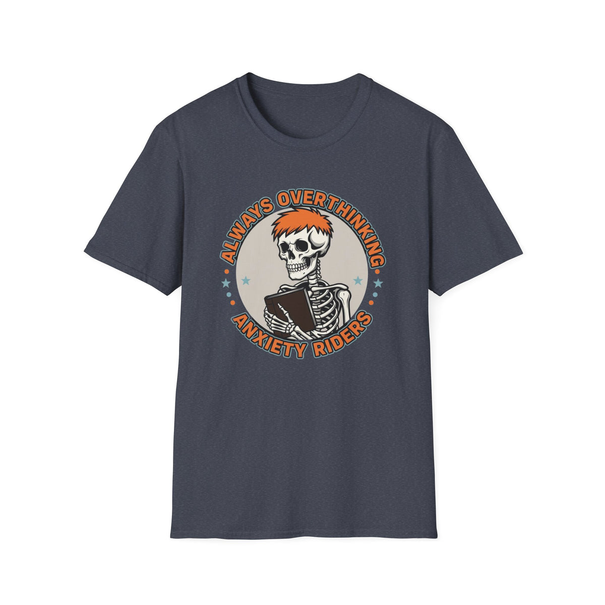 Always Overthinking Anxiety Riders T-Shirt — Retro Skull Graphic Tee for Anxious Overthinkers
