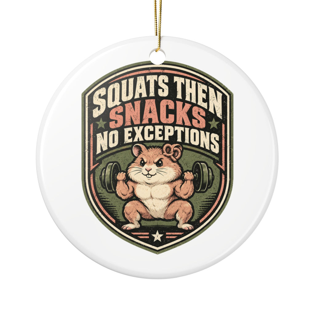 Squats Then Snacks No Exceptions Ornament, Funny Gym Lover Gift for Him Her, Workout Christmas Gift, Christmas Ornament 2026