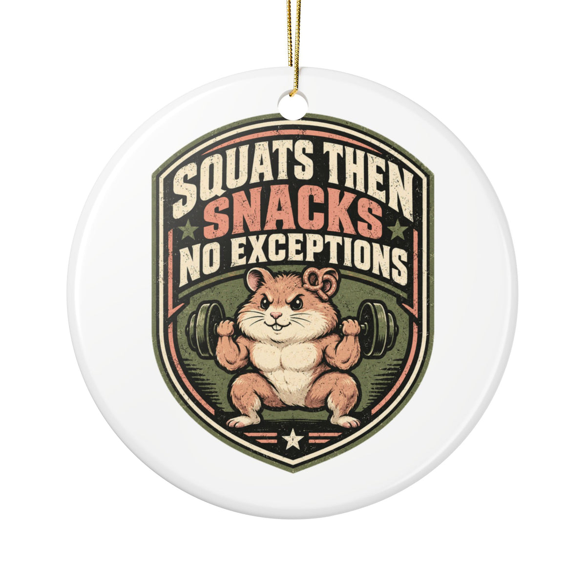Squats Then Snacks No Exceptions Ornament, Funny Gym Lover Gift for Him Her, Workout Christmas Gift, Christmas Ornament 2026