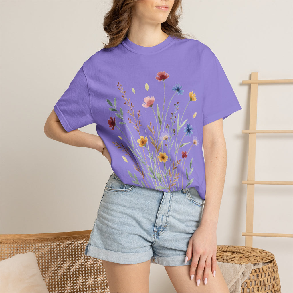 Watercolor Wildflower Bouquet Shirt, Painted Meadow Flowers Tee, Cottagecore Botanical Shirt, Garden Lover Gift