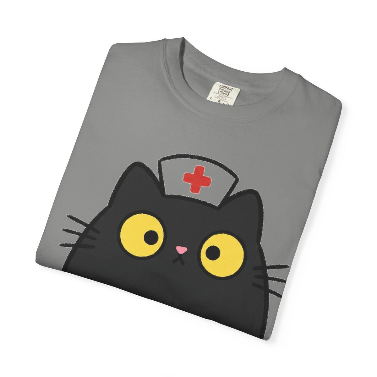 Kawaii Black Cat Nurse Shirt, Cute Cat In Nurse Cap Tee, Funny Nurse Cat Shirt, RN Gift