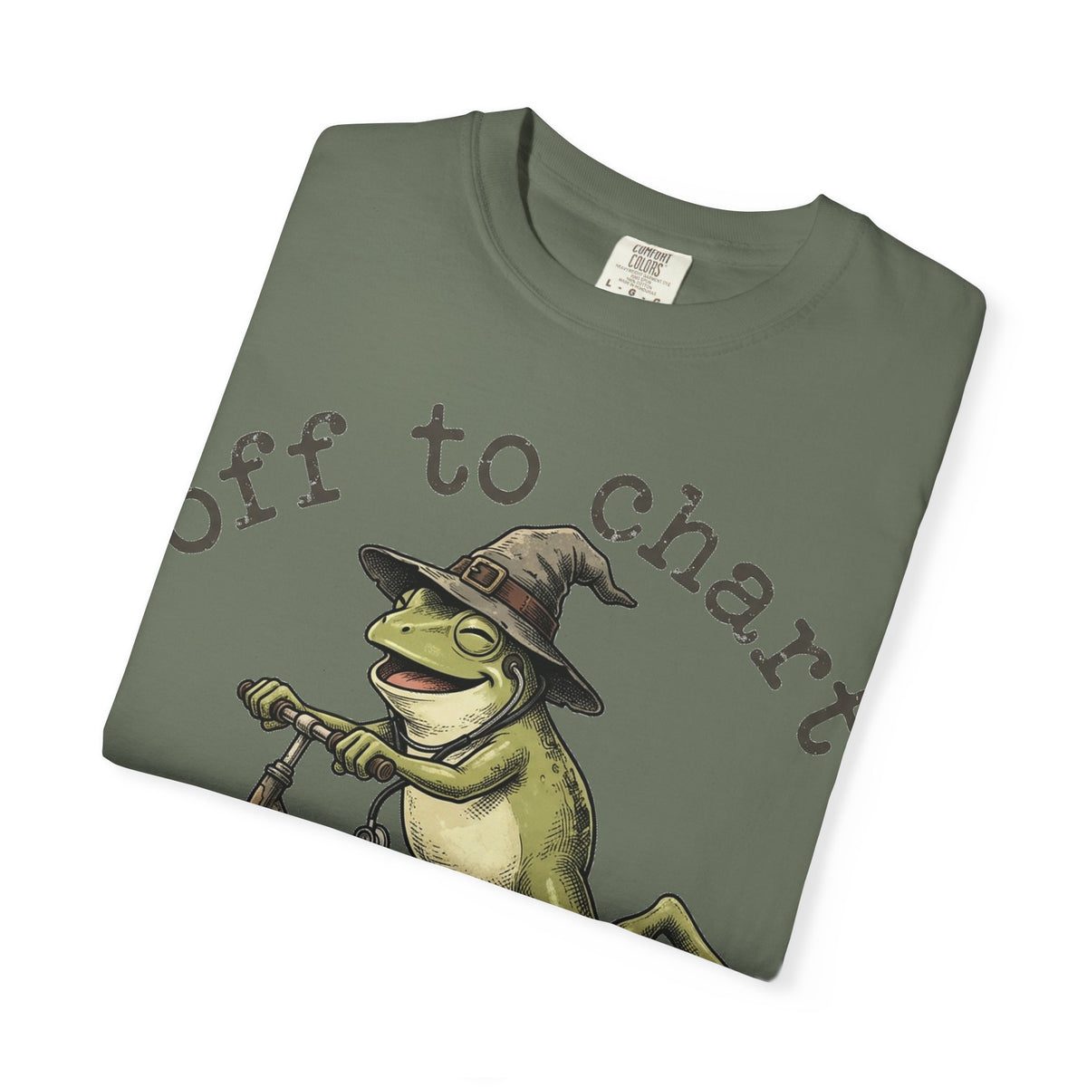 Off To Chart Grinning Frog Shirt, Nurse Frog Scooter Tee, Funny Charting Shirt, RN Gift