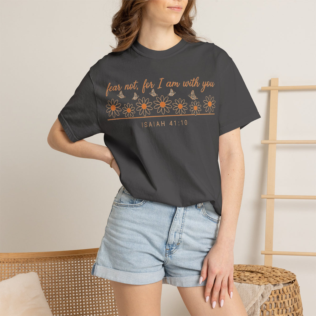 Fear Not For I Am With You Shirt, Isaiah 41:10 Daisy Tee, Christian Bible Verse Shirt, Faith Gift