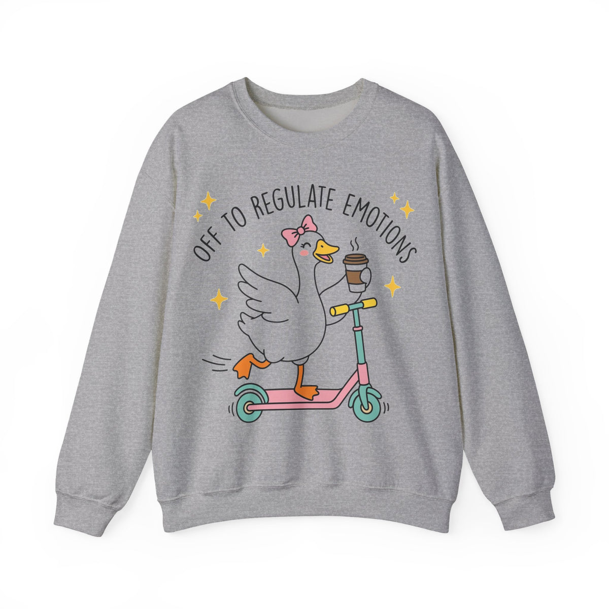 Off To Regulate Emotions Goose Sweatshirt, Funny Therapist Sweatshirt, School Counselor Gift, Teacher Coffee Goose Sweatshirt, Mental Health