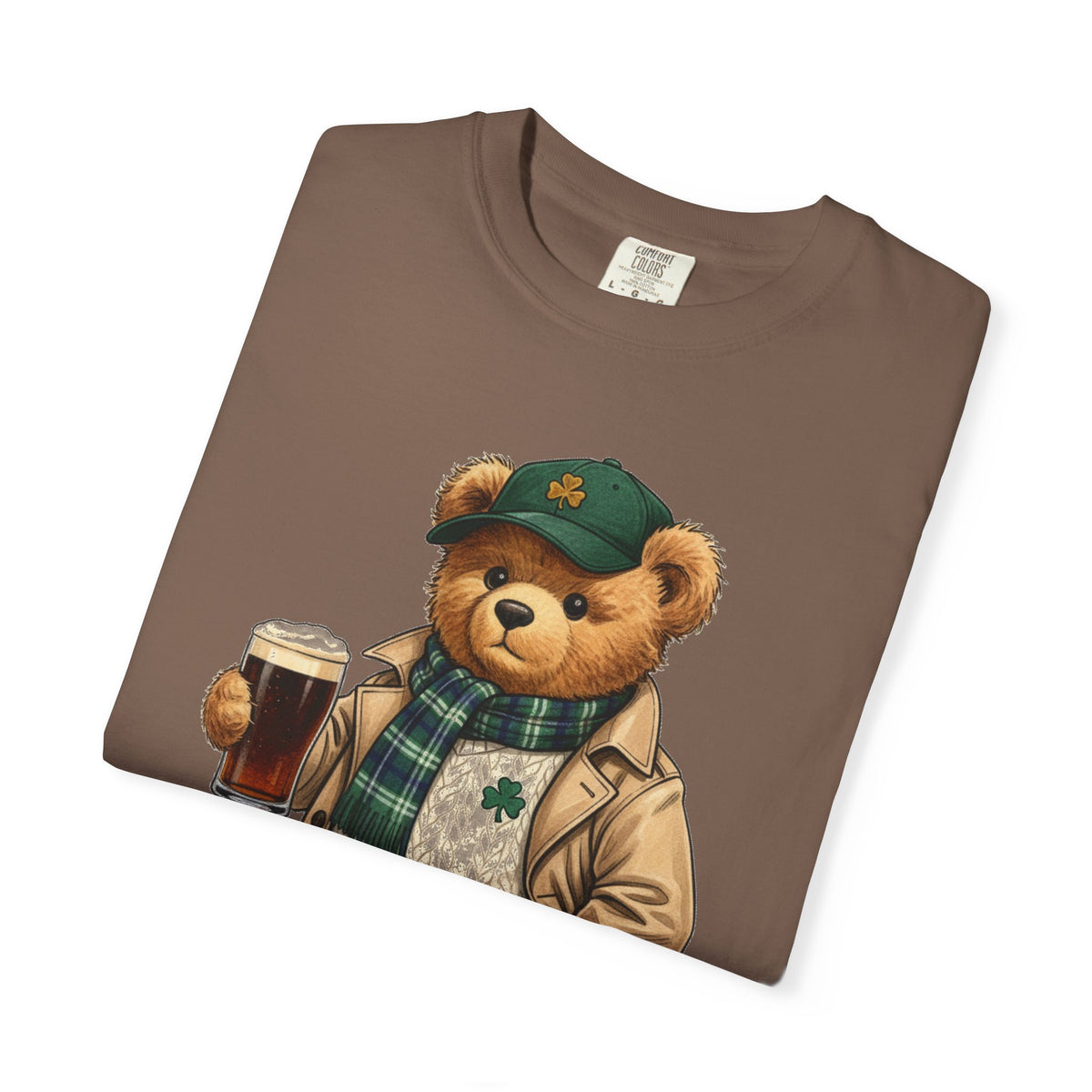 Irish Teddy Bear Trench Coat Shirt, Flat Cap Bear Stout Pint Tee, St Patricks Day Shirt, Irish Gift