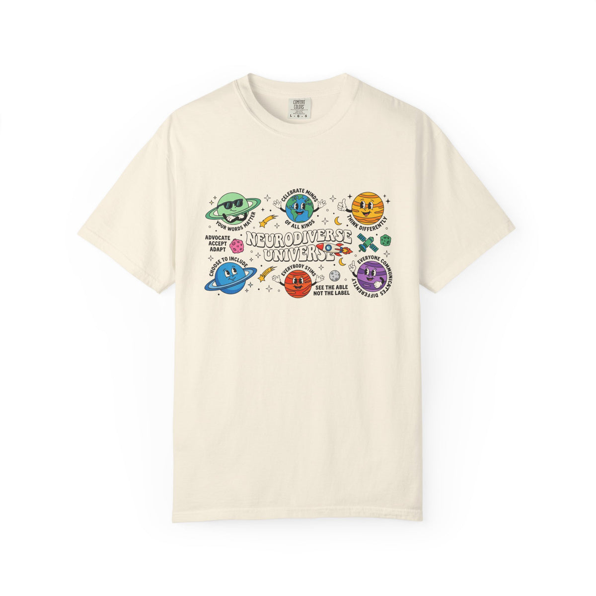 Neurodiverse Universe Wide Shirt, Autism Acceptance Planets Tee, Inclusion Teacher Shirt, SPED Gift