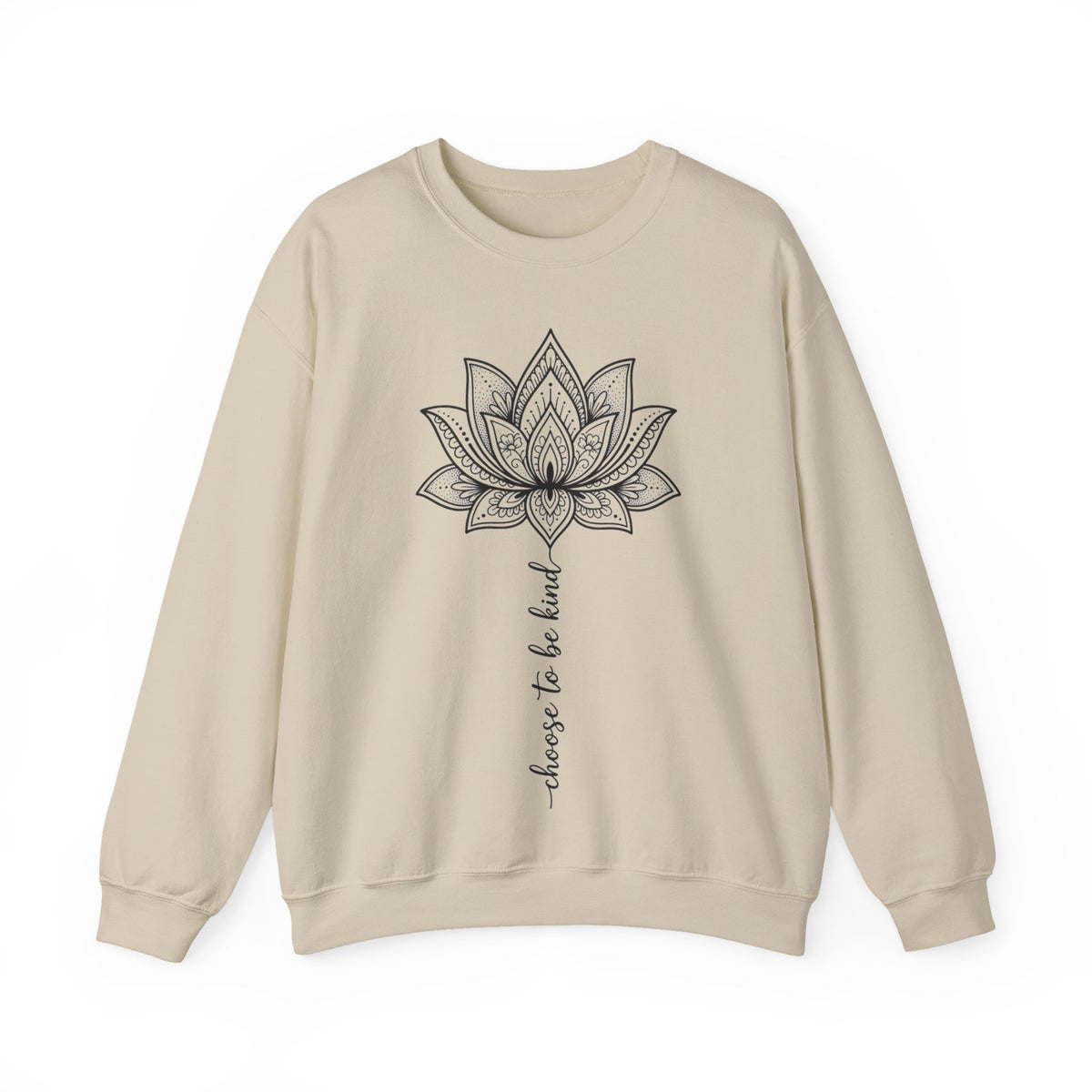 Choose To Be Kind Lotus Sweatshirt, Mandala Lotus Flower Sweatshirt, Yoga Kindness Gift, Boho Line Art Sweatshirt, Meditation Sweatshirt, Mi
