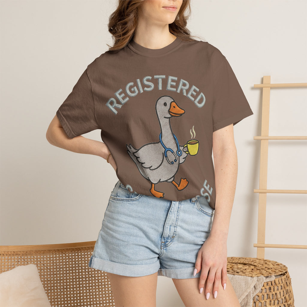 Registered Silly Goose Shirt, Faux Embroidery Nurse Goose Tee, Funny RN Shirt, Nurse Gift