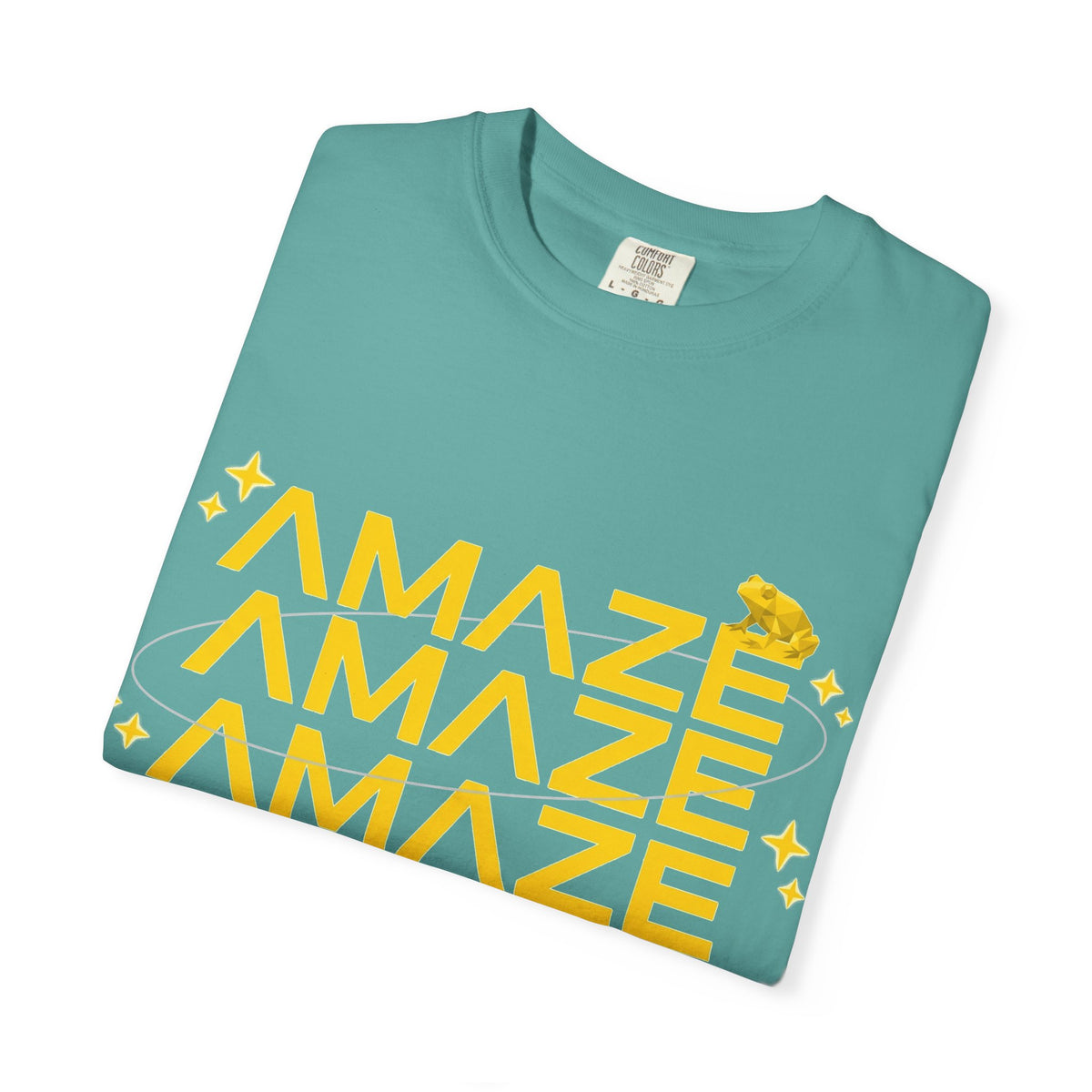 Amaze Amaze Amaze Shirt, Retro Stacked Type Tee, Tiny Frog Graphic Shirt, Funny Minimal Gift