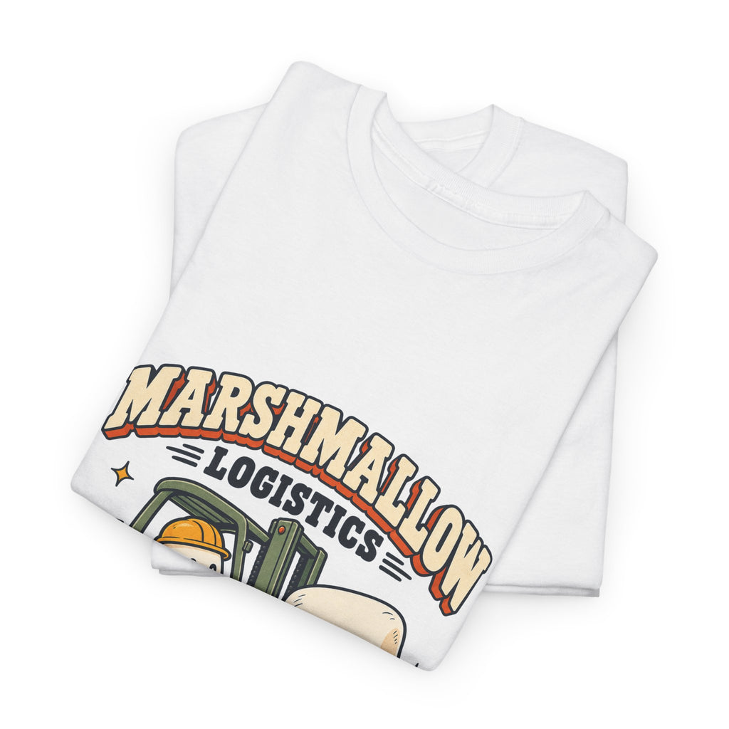 Marshmallow Logistics T-Shirt — Heavy Lifting, Light Cargo